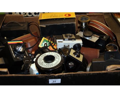 Selection of assorted vintage cameras and accessories  CONDITION REPORT; Available on request. Catalogue descriptions and con