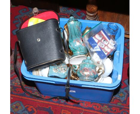 A box of mixed tea, dinner and coffee wares to include Duchess Ascot design and continental gilt decorated coffee service alo
