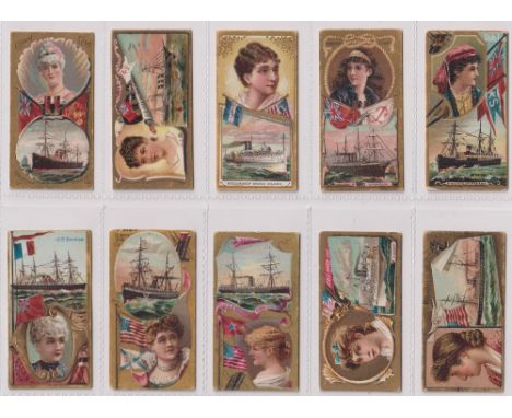 Cigarette cards, USA, Duke's, Ocean &amp; River Steamers, (set, 36 cards) (light toning to some backs otherwise gd/vg)