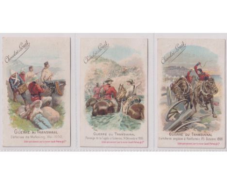 Trade cards, France, Chocolat Louit, 'Guerre Du Transwaal' (Transvaal War, 1900), 24 cards, 104mm x 66mm, 'X' size (2 with sl