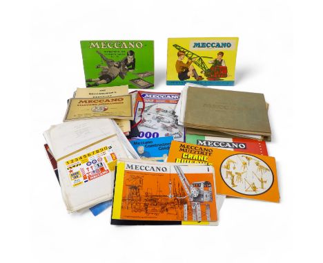 Meccano Instruction Books etc  Large wooden drawer containing a quantity of instruction booklets, leaflets etc.  An interesti