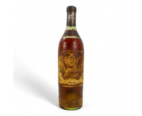 A bottle of cognac - mid 20th century, label indistinct with unbroken capsule, mid shoulder.