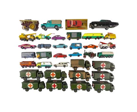 Diecast Dinky, Corgi and Lesney/Matchbox - 35 in total. Comprising: Box 1 - ten Dinky military vehicles (nine ambulances and 