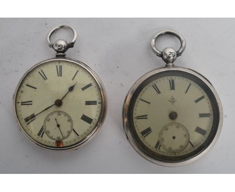 2 VIctorian silver hallmarked pocket watch with enamel dial. Hallmarked for London 1874. Together with another silver hallmar