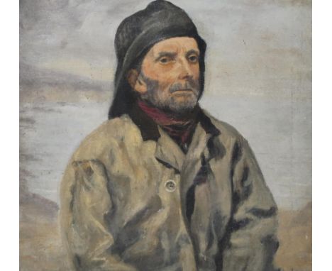 20th CENTURY SCHOOL &nbsp;PORTRAIT OF A FISHERMAN &nbsp;Oil on board, 33 x 33cm &nbsp;Together with another (2) Condition Rep