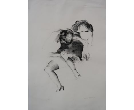 MICHAEL ROSCHLAU (GERMAN b.1942) &nbsp;ABSTRACT OF A WOMAN WITH HEELS &nbsp;Lithograph, signed lower right, dated (19)66, A/P