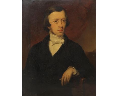 19TH CENTURY STYLE &nbsp;PORTRAIT OF A GENTLEMAN WITH GLASSES &nbsp;Oil on canvas, 45 x 35cm Condition Report:Available upon 