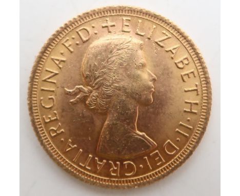Elizabeth II&nbsp;(1952-2022) 1 Sovereign 1965 Obverse 1st portrait of Queen Elizabeth II laureate right +&nbsp;ELIZABETH·II·