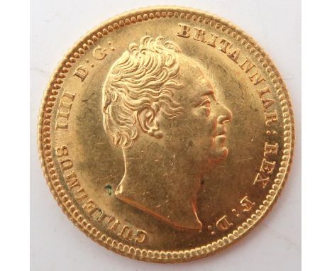 William IV&nbsp;(1830-1837) ½ Sovereign 1835 Obverse Uncrowned portrait of King William IV right, legend around&nbsp;GULIELMU