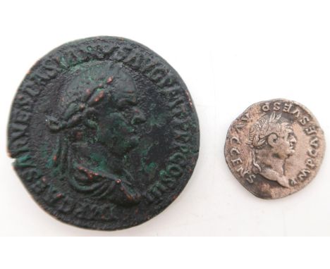 Vespasian (Titus Flavius Vespasianus)&nbsp;(69-79)&nbsp; Obverse head of Vespasian, laureate, right, legend around&nbsp;IMP C