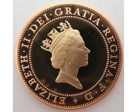 Elizabeth II&nbsp;(1952-2022)&nbsp;Technology Gold Proof 2 Pounds Obverse Third crowned portrait of Queen Elizabeth II right,
