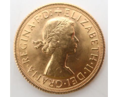 Elizabeth II&nbsp;(1952-2022) 1 Sovereign 1964 Obverse 1st portrait of Queen Elizabeth II laureate right +&nbsp;ELIZABETH·II·