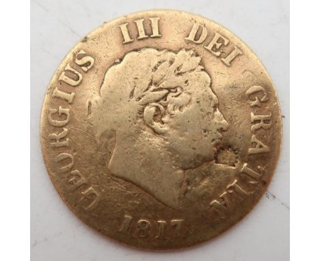 George III&nbsp;(1760-1820)&nbsp;½ Sovereign 1817 Obverse laureate portrait of King George III right, legend around, date bel