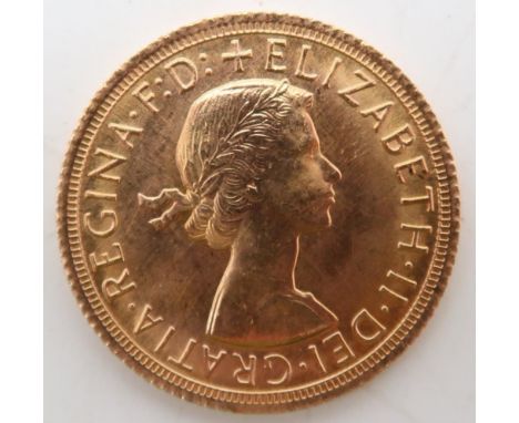 Elizabeth II&nbsp;(1952-2022) 1 Sovereign 1966 Obverse 1st portrait of Queen Elizabeth II laureate right +&nbsp;ELIZABETH·II·