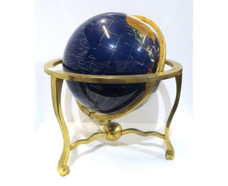 A large hardstone globe of the world Condition Report:Available upon request