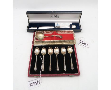 A collection of silver including a cased set of silver hallmarks spoons, by T W Goode Ltd, comprising marks from Birmingham, 