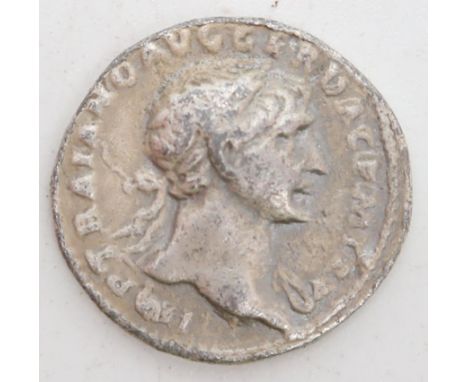 Trajan (Marcus Ulpius Traianus)&nbsp;(98-117) SEARS 880 Obverse bust of Trajan, laureate, draped on left shoulder, right IMP 