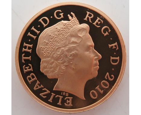 ELIZABETH II&nbsp;(1952-2022)&nbsp;Belfast Gold Proof&nbsp;1 Pound 2010 Obverse fourth crowned portrait of HM Queen Elizabeth