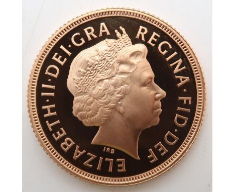 ELIZABETH II&nbsp;(1952-2022)1 Sovereign - Elizabeth Golden Jubilee Commemorative Issue 2002 Obverse fourth crowned portrait 