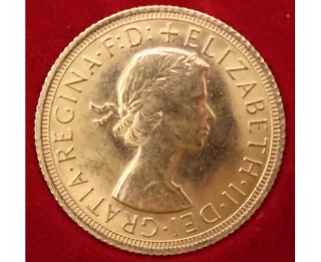 ELIZABETH II&nbsp;(1952-2022) 1 Sovereign 1966 Obverse 1st portrait of Queen Elizabeth II laureate right +&nbsp;ELIZABETH·II·