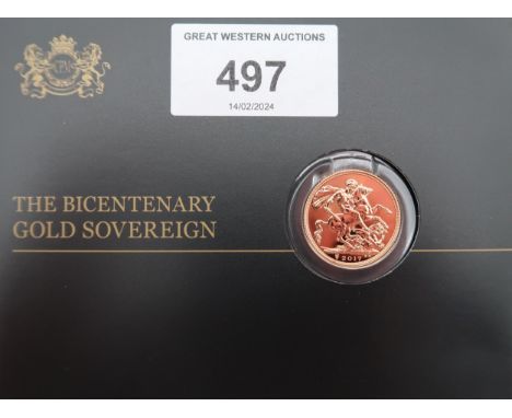 ELIZABETH II&nbsp;5th portrait; 2017 Sovereign Bicentenary&nbsp;200 years of the modern Sovereign Obverse fifth crowned portr