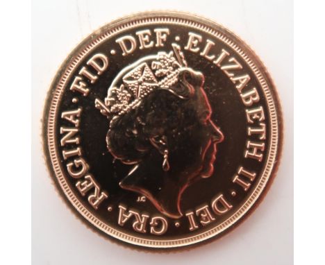 ELIZABETH II Sovereign 2016&nbsp; Obverse fourth crowned portrait of HM Queen Elizabeth II right, wearing the Girls of Great 
