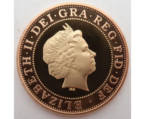 Elizabeth II&nbsp;(1952-2022)&nbsp;DNA Double Helix; Gold Proof 2 Pounds 2003 Obverse fourth crowned portrait of HM Queen Eli