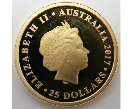 ELIZABETH II&nbsp;Australian Sovereign 2017&nbsp;Commemorative Issue 25 Dollars Obverse 4th portrait of Queen Elizabeth II fa