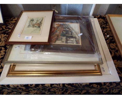 A selection of prints of local interest street scenes and landscape views to include 'The Mermaid' by Chad Coleman, 'A Cottag