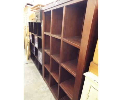 A mahogany contemporary nine shelf book case