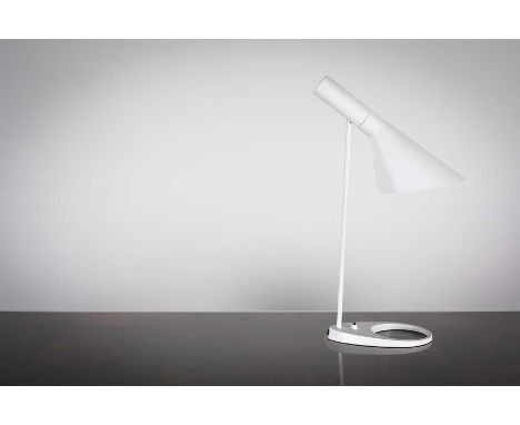 The AJ table lamp by Arne Jacobsen (no label or stamp, possibly a copy. Should be by Louis Poulsen)