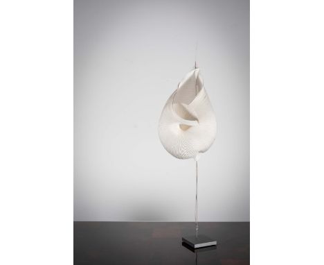 A 'Gaku' table lamp by Ingo Maurer, Munich, on a square base, 88cms high