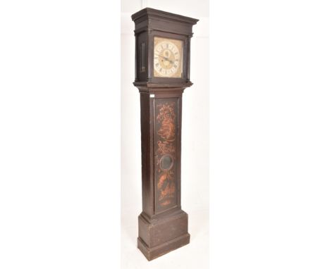 James Gard, London - a George III 18th century chinoiserie decorated lacquer 8-day longcase clock. The clock having flared ho