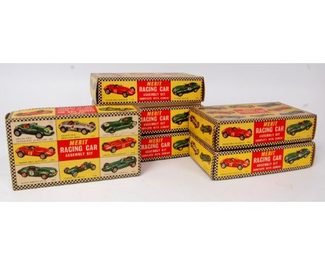 Merit 1/24th scale plastic Racing Car Assembly Kit group, 6 boxed as issued examples, to include 1956 GP Connaught, 1956 GP F