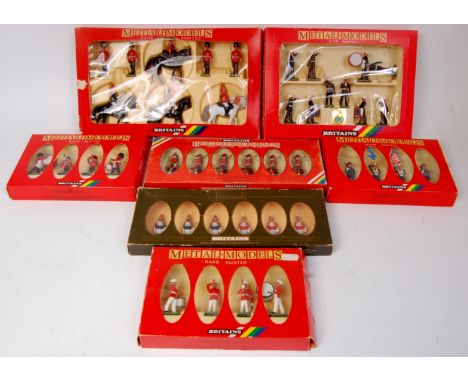 Britains Military figure set boxed group, 7 boxed examples, some boxes slightly crushed and with damage, sets to include No.7
