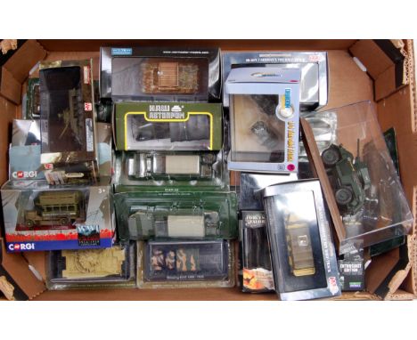 35 assorted Military related diecast vehicles, mixed scales and manufacturers, to include Trackside, Eaglemoss, Hobbymaster, 