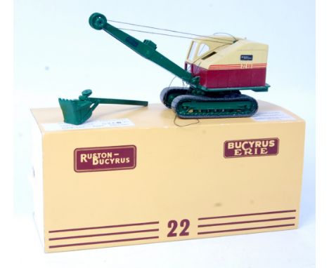 Kent Construction and Plant Models, 1/50th scale white metal factory built model of a Ruston Bucyrus RB 22 Shovel, finished w