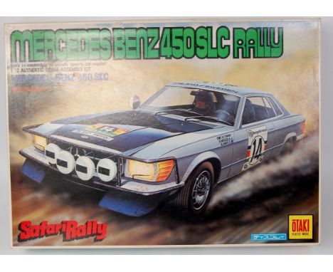 Otaki 1/12th scale plastic kit for a Mercedes Benz 450 SLC Rally, appears as issued in the original illustrated all card box,