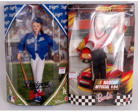 Mattel Barbie Doll group, 2 boxed as issued examples, to include Dodgers Baseball Barbie Doll, and a Nascar Official 94 Barbi