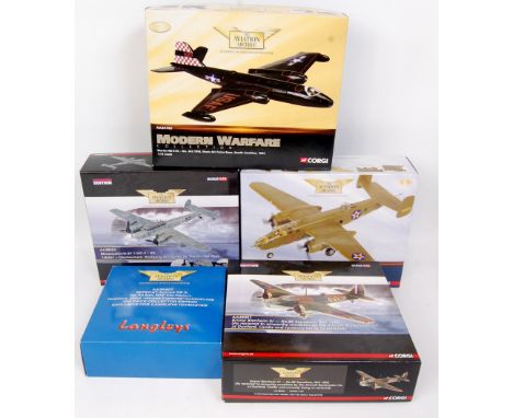 Corgi Aviation Archive 1/72nd scale diecast aircraft group, all appear complete. 5 boxed examples comprising of Modern Warfar