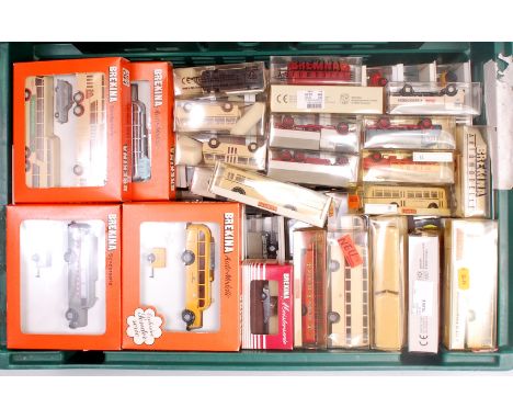 70+ mixed Brekina 1/87th/HO Scale plastic vehicles, mix of commercial and public transport related examples, all in original 