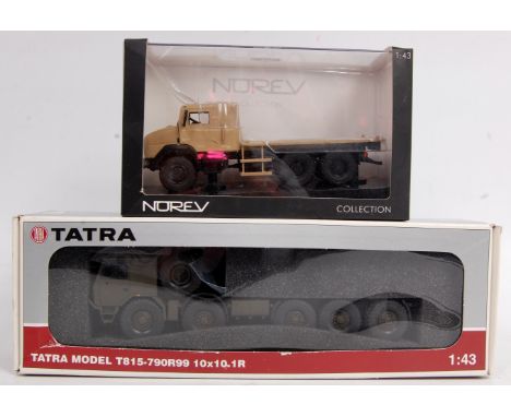 Kaden and Norev 1/43rd scale military vehicle group, to include a Norev Sherpa 5 Renault flat bed truck (VG-BG), and a Kaden 