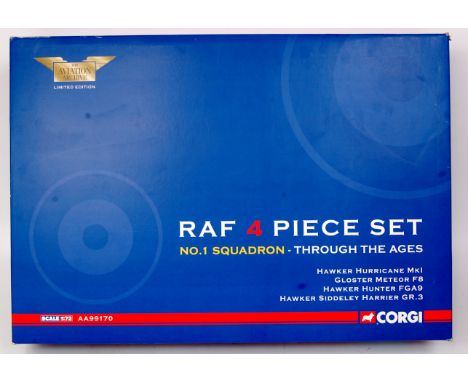 Corgi Aviation Archive 1/72nd scale RAF 4 Piece No.1 Squadron Set "Through the Ages", No.AA99170, in the original box and lim