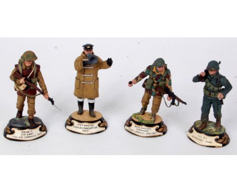 Chas Stadden Studios, White metal military figure group, 4 loose examples, to include 5th Army Private "Italian Campaign" 194