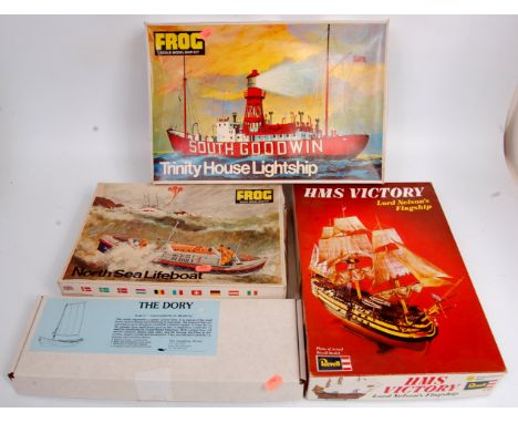 Mixed plastic and balsa wood kits by Frog, Revell and The Laughing Whale, 4 boxed as issued examples to include Frog Trinity 