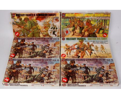 6 boxed Airfix 1/32nd scale military figure kits, all to built 6 figures, all as issued and some un-opened, to include Japane