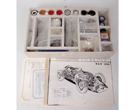 Bellini Models 1/20th scale diecast metal model kit for a 1959 BRM P25, in the original polystyrene packaging with labelled l