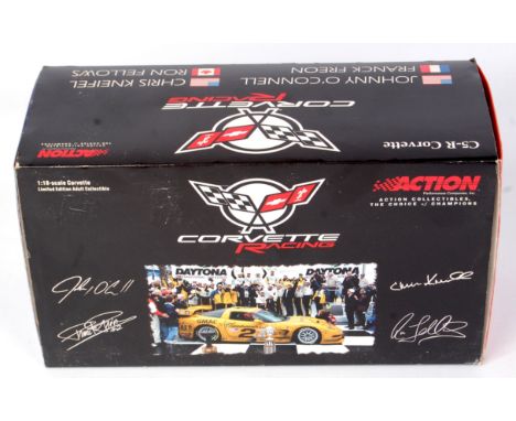 Action Racing Collectables, 1/18th scale diecast model of a 2001 Corvette C5R, limited edition of 8748, finished in yellow wi