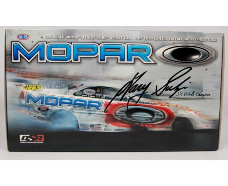 Don Schumacher Racing, 1/16th scale diecast model of a MOPAR Oakley NRHA Funny Car, limited edition example of 1250, in the o