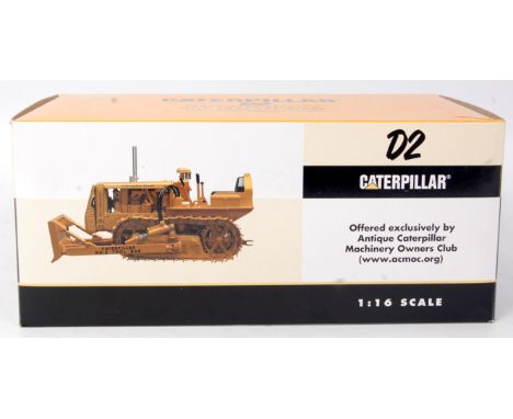 Speccast, 1/16 scale diecast model of a Caterpillar D2 track type tractor with tool bar ripper, 5U series in Caterpillar yell